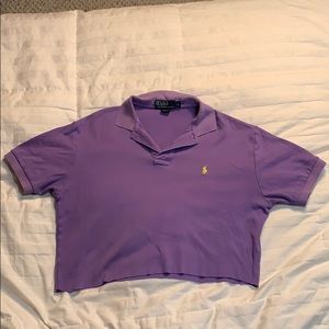 RALPH LAUREN CROPPED PURPLE POLO